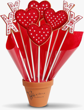 Hearts and Kisses Biccies Bouquet
