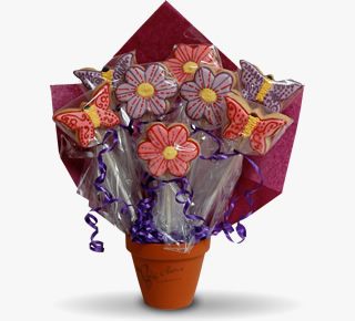Flowers and Butterflies biscuit bouquet