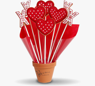 Hearts and Kisses biscuit bouquet