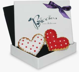 Cute Hearts Single biscuit
